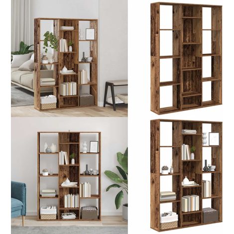 vidaXL Raumteiler/Bücherregal Altholz-Optik 100x24x140cm Holzwerkstoff