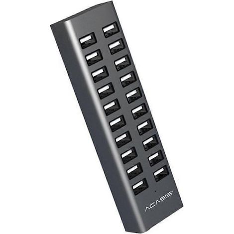 Hub USB 2.0 à 20 ports, répartiteur USB pour système d'exploitation Linux, prise UE (1/5)