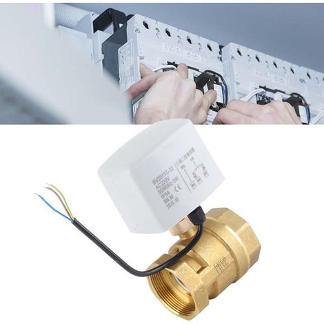 DN50 2" 220V AC elektrisch motorisiertes Messing-Kugelventil. 2-Wege. 3-adrig (1/5)