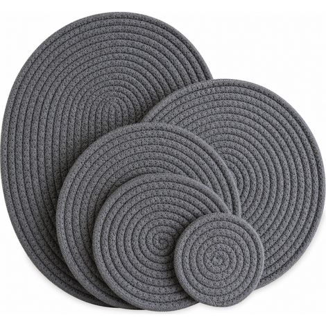 dessous-de-plat isolant gris en coton pour la maison modele 4