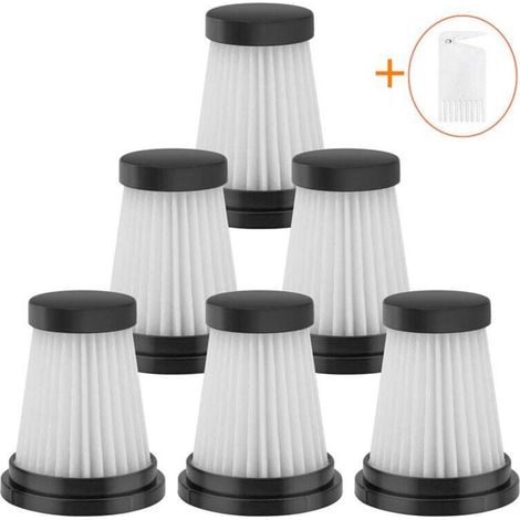 Lot de 6 filtres HEPA de rechange pour aspirateur sans fil pour Moosoo K12 K12 Pro K13, pour Genius Invictus One 1.0 X7 / 2.0, pour Foxnovo 13KPA accessoires de filtre pour aspirateur à main