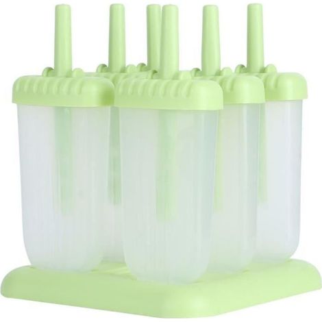 Moule à crème glacée en plastique réutilisable - Marque - Modèle - Vert - PP et silicone de qualité alimentaire