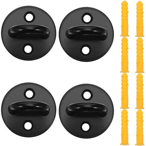4 crochets muraux, noir, inox, pour cuisine et salle de bain (1/5)