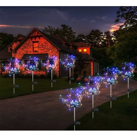 Solar Firework Lights,Solar Starburst Lights 40 Branches 120 LED Light for Garden Walkway Pathway Christmas Party Decoration(2 Pack) Multicolor (1/5)