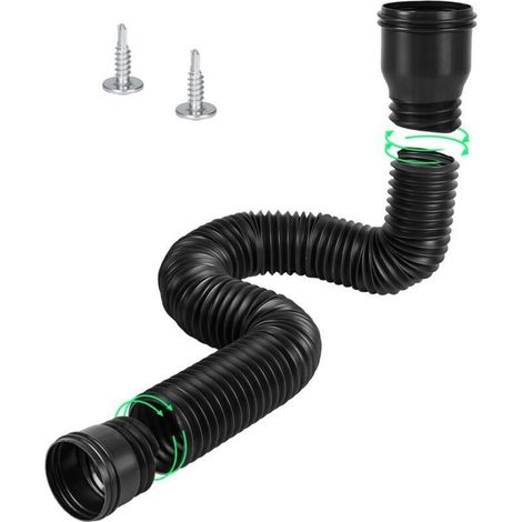 Rallonge Gouttière Flexible, Kit d'extension de gouttière, Ensemble D'Extension Ronde Pour Descente De 80/100 mm, Extension De Descente De 47 à 150 cm (1/4)