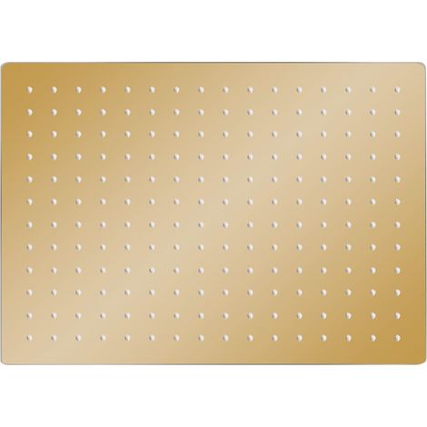 vidaXL Cabezal ducha efecto lluvia acero inox cuadrado dorado 40x30cm (1/2)