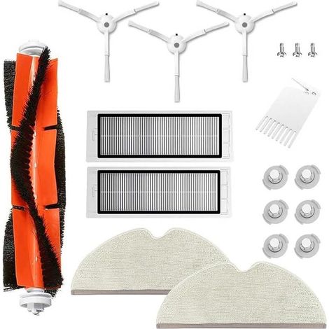 Pièces de Rechange pour Xiaomi Roborock S50 /S51 /S55 /S5 Max /S6 /S60 /S65, Kit accessoires pour Roborock S5 Max, 1 Brosse Principale, 2 Hepa Filtre, 2 Chiffons de Nettoyage (1/5)