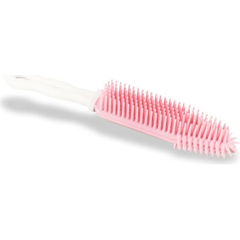 Rosa Haustierbürste für Fellpflege und Massage, Länge 27 cm (1/3)
