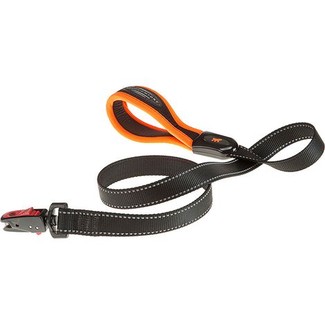 Ferplast ERGOFLUO MATIC G Laisse pour chiens avec mousqueton automatique innovant et poignée rembourrée. Différentes tailles et couleurs.. Variante G25/120 - Misure: 25 mm x L 120 cm - Orange (1/5)