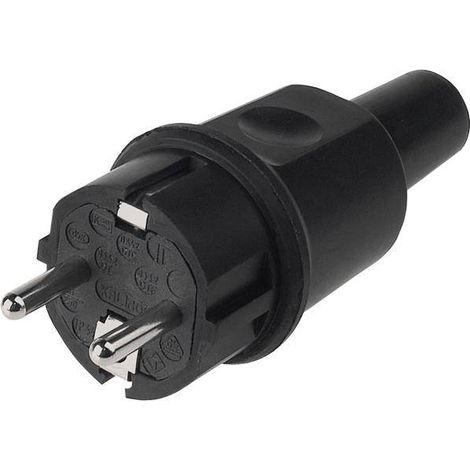 BACHMANN Vollgummi Stecker B/F, IP44, schwarz, 913.169