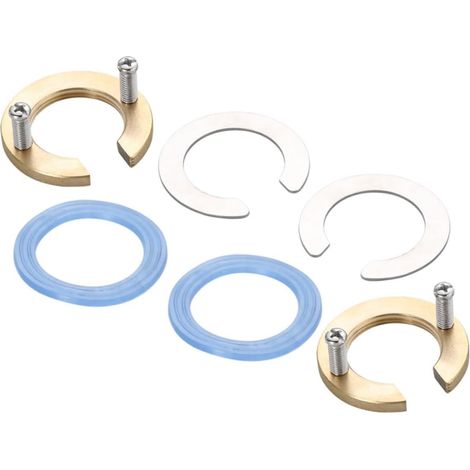 2 Sets Fiables pour Accessoires Cuisine et Salle de Bain, Écrous de Robinet Anti-desserrage en Métal et Silicone, Kit de Fixation pour Évier et Robinet, (1/5)