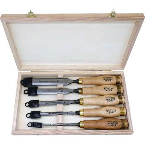 Set da 5 scalpelli da scultore - Manico in legno - EMILE PEYRON - 1111 (1/2)