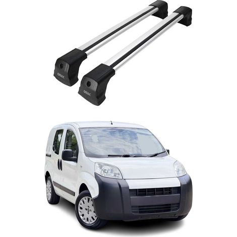 OMAC Dachträger Querträger kompatibel mit Citroen Nemo 2008-2017 – 2 Stangen – Abschließbar – Aluminium Silber (1/5)
