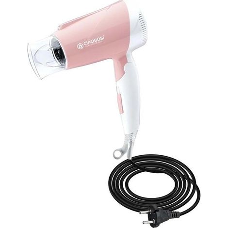 Sèche-cheveux - AVIZAR - Compact - 1300W - Ionique - 3 réglages - Rose