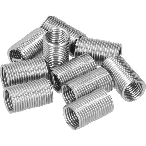 10 Stück Gewindeeinsätze, Reduziermuttern-Reparaturwerkzeug, Edelstahl-Drahtbefestigungselement M18x2,53D (1/5)