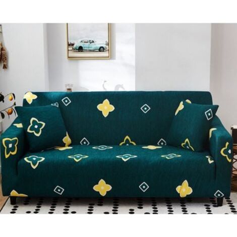 Sofaüberzug 2-Sitzer 140-180cm Sofabezug mit Armlehnen Modern Elastisch Universeller Sofabezug Schutzhülle dunkelgrün