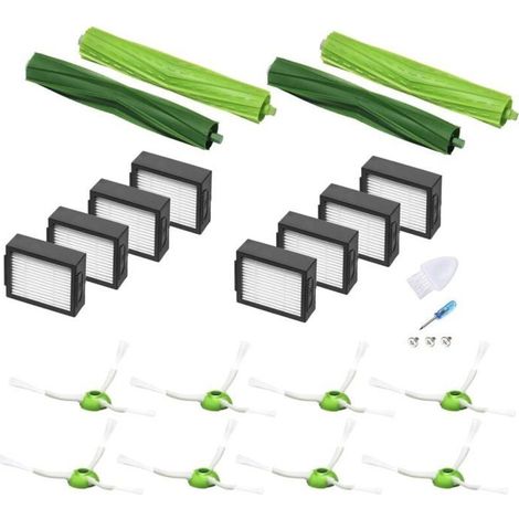 21 Accessoires iRobot Roomba E5/E6/I3/I4/I7/I8 8 filtres 8 brosses latérales 4 brosses rouleau PZCC (1/4)