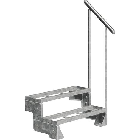 Dolle Außentreppe Gardentop 36-44cm Geschosshöhe mit Einlegerahmen 100cm breit mit Geländer
