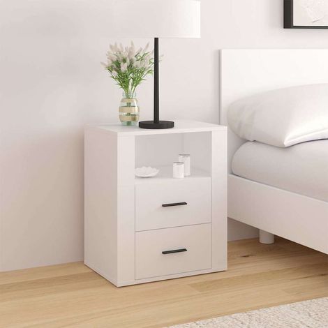 vidaXL Bedside Cabinet White 50x36x60 cm Engineered Wood (1/5)
