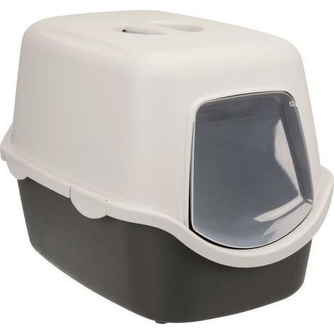 Bac à litière Vico 40 x 40 x 56 cm – Gris foncé et gris clair – Bac et maison de toilette pour chat – Trixie