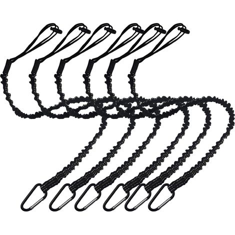 Sicherheitsseil für Arbeiten in der Höhe, einziehbares Sicherheitsseil für Werkzeuge, Sicherheitsseil mit Karabiner, maximale Tragkraft 6,8 kg, 6 Stück (1/5)