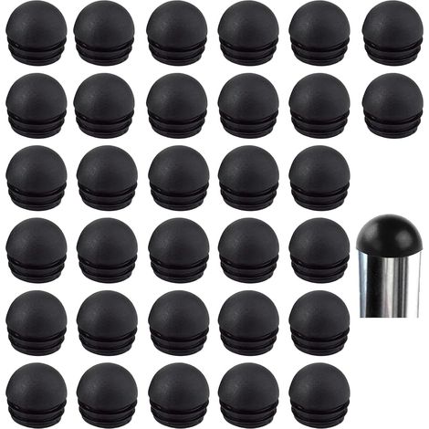 BEBUSINGOTO Schwarze runde Stuhlbeinkappen - Gummischutz für Stuhlbeine - 32 Stück (19 mm) (1/5)
