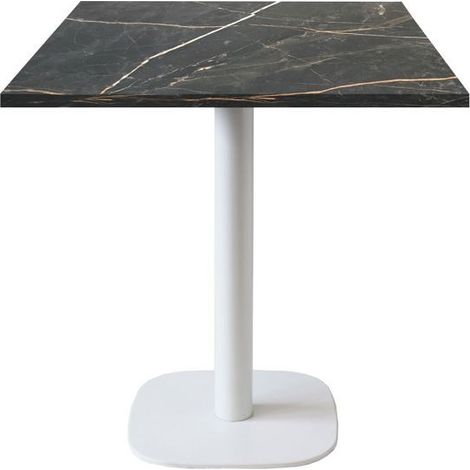 Table 70 x 70 cm - modèle Round pied blanc marbre tamas