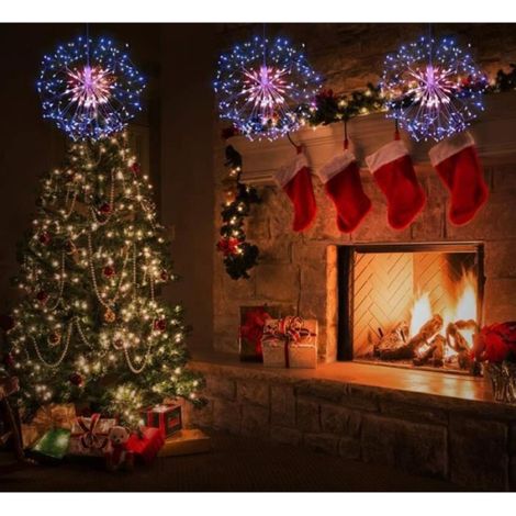Guirlandes lumineuses pour la décoration de jardin - - 200LED Starburst - Multicolore - Batterie (1/4)