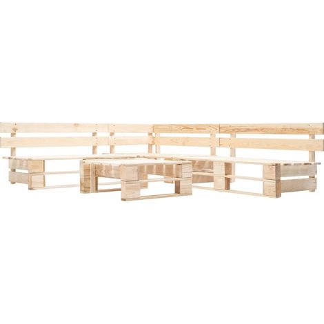 Garden Lounge Set Natural wood Impregnated pinewood Large Modular vidaXL (1/3)