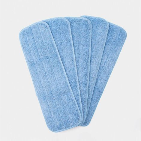 (Bleu) Lot de 5 tampons de rechange en microfibre pour balai vaporisateur