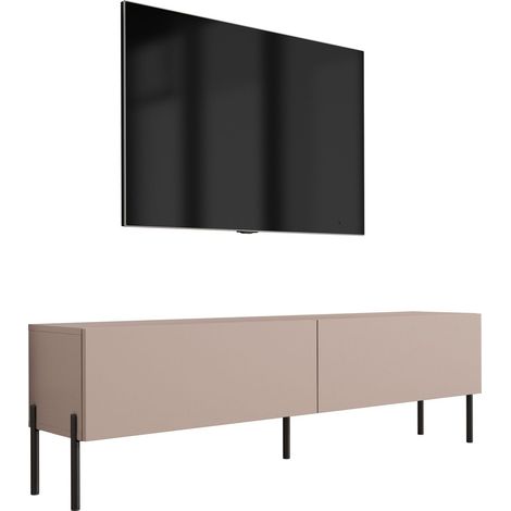Mobile TV : Marrone Caramello, 140 x 52 x 32 cm, gambe nere (1/5)