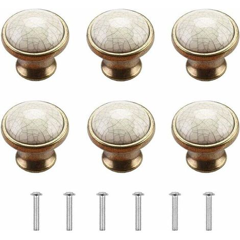 Bouton Meuble Boutons de Porte de Placard 6 Pièces Bouton de Meuble Porcelaine Bouton de Meuble Vintage Boutons Porte Bouton de Commode Boutons de Porte en Céramique Bouton de Porte Cuisine (1/4)