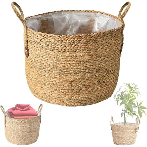 Wicker Basket for Plants, Large Rattan Woven Flower Pot, Indoor Pot Cover, Natural Wicker Plant Basket – Home Decoration and Storage – Diameter (S) (1/5)