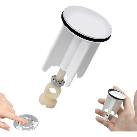 Universal sink plug, 40mm pop-up drain plug replacement, adjustable height, made of brass, rubber, plastic, rustproof and sealed (1/5)