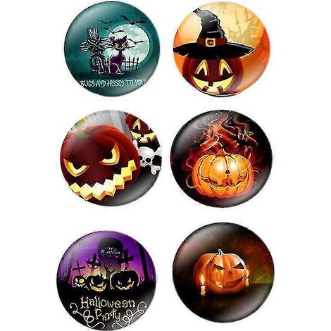 6 wunderschöne Halloween-Kühlschrankmagnete, Glas-Kühlschrankaufkleber zur Dekoration (1/3)