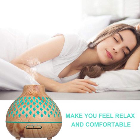 Humidificador de aromaterapia Decdeal (difusor ultrasónico de 400 ml) con control remoto, 7 modos de iluminación y 4 ajustes de temporizador. (1/5)