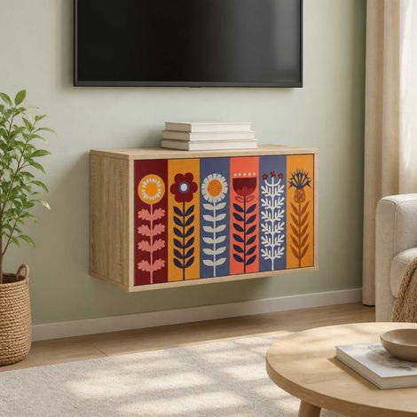 vidaXL Wall-mounted TV Cabinet ESSEN 69 x 33 x 40 cm Sonoma Oak (1/5)