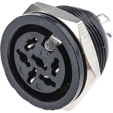 Connecteur DIN RS PRO, 6 contacts, Femelle, Montage panneau ( Prix pour 1 )