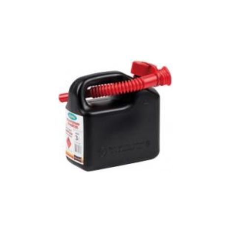 Tanica carburante benzina con prolunga capacita' 3 lt colore nero in plastica