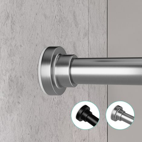 DYHOME Tringle à rideau de douche en acier inoxydable, antidérapante et antirouille, tringle à rideau de douche extensible sans perçage, adaptée aux placards, salles de bains et balcons, 18 à 72 pouce