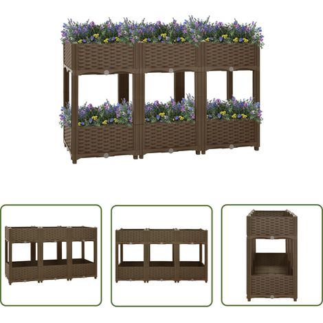 The Living Store Lit surélevé 120x40x71 cm Polypropylène - Jardin Surélevé - Bac De Culture - Jardinière Extérieure - Pots De Fleurs - Décoration Jardin (1/5)