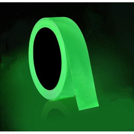 2.5 cm x 10 m fluorescent tape, phosphorescent tape, pet tape, fluorescent night sticker, removable, waterproof, photoluminescent safety tape (1/5)