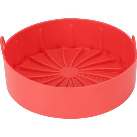 Tapis de cuisson en silicone pour friteuse à air chaud, poêle à griller, tapis à pain et à gâteaux, panier pour autocuiseur, ustensile de cuisine rouge (1/5)