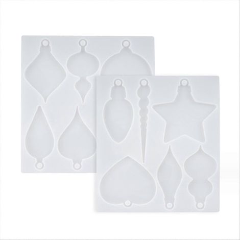 2-teilige Silikonform für Weihnachten, Set zur Herstellung von Weihnachtsbaumschmuck aus Epoxidharz (1/5)