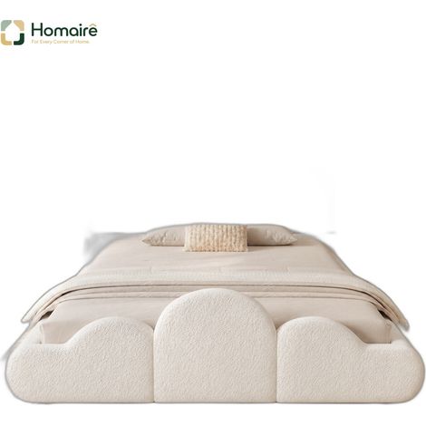 Cadre de lit beige en beige 216 x 151 x 88 cm HOMAIRE (1/5)