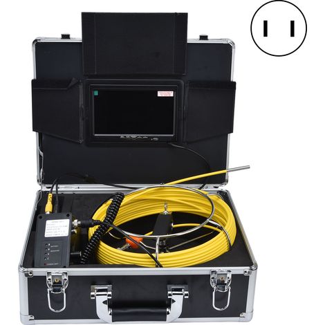 Kit d'endoscope tuyau 7 pouces 6,5mm, caméra d'inspection vidéo pour canalisations, endoscope flexible 20m/65,6ft, prise US 100-240V (1/5)