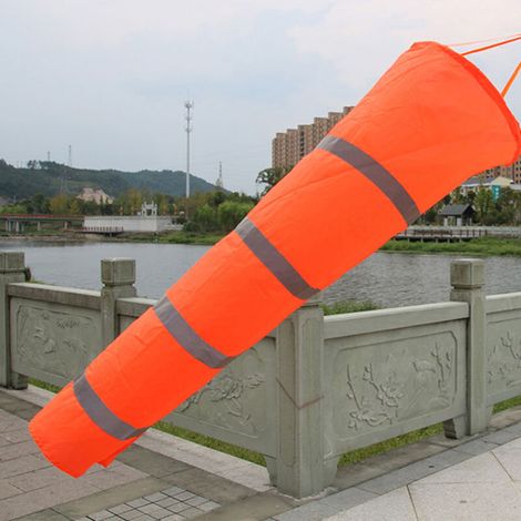 Manchon à vent nylon 40cm pour aéroport extérieur avec bande réfléchissante et renfort anti-déchirure (1/4)