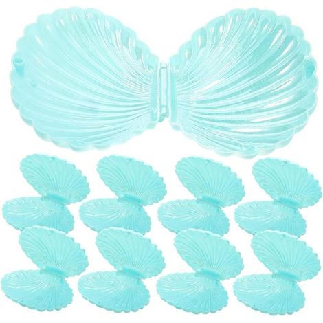 10pcs Coquille en forme de boîtes de bonbons, Anneau Plateau Porte-boucle d\'oreille, Boîte à bijoux pour femmes (1/4)