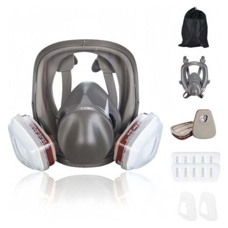 Masque à gaz antibuée 16 en 1 – Respirateur facial intégral pour peinture – Protection contre formaldéhyde – Kit avec filtres et sac de rangement (1/5)
