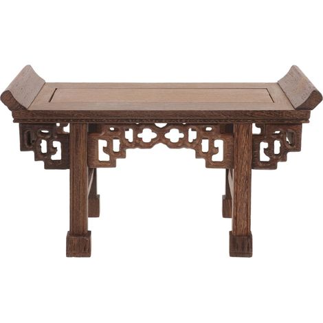 Vase à fleurs, socle en bois, support rectangulaire, surface lisse, support pour plantes, décoration de salon (1/5)
